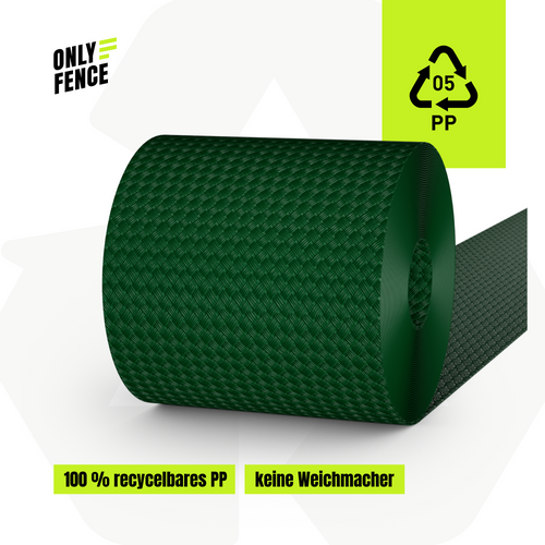 RATTA PVC-Free Polypropylene Fence Privacy Screen Strips - Rattan Look, No Plasticisers, No Yellowing (UV Class 10) - 26 m Long, 19 cm High, 10-Year Guarantee, Privacy Screen Tape with Technorattan Shape