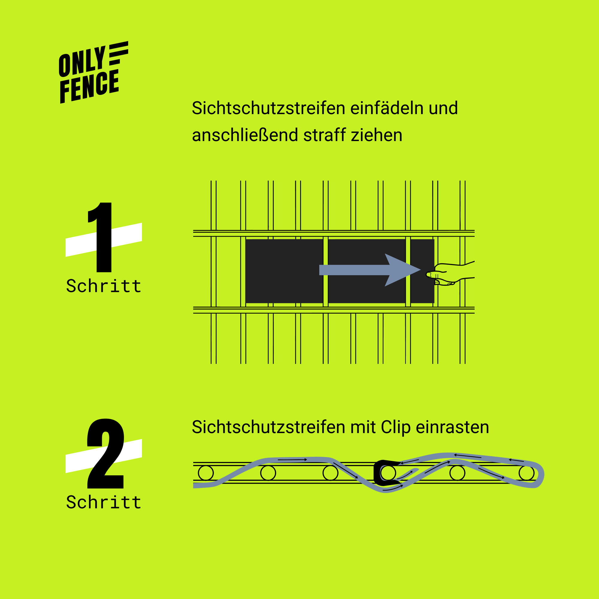 RAYA Hard Privacy Screen Strips Pre-Cut 10× 2.55m 19cm Double Wire Fence PP