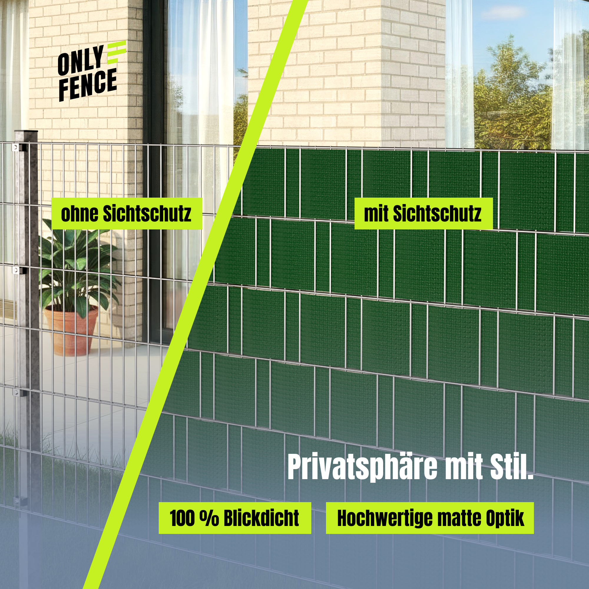 RATTA Sichtschutzstreifen Rattanoptik Doppelstabmatten 26m 19cm PP wetterfest